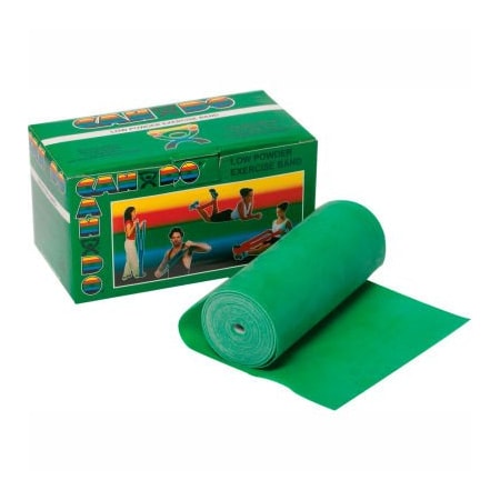 Fabrication Enterprises CanDo Low Powder Exercise Band, Green, 6 Yard Roll, 1 Roll/Box 1210324